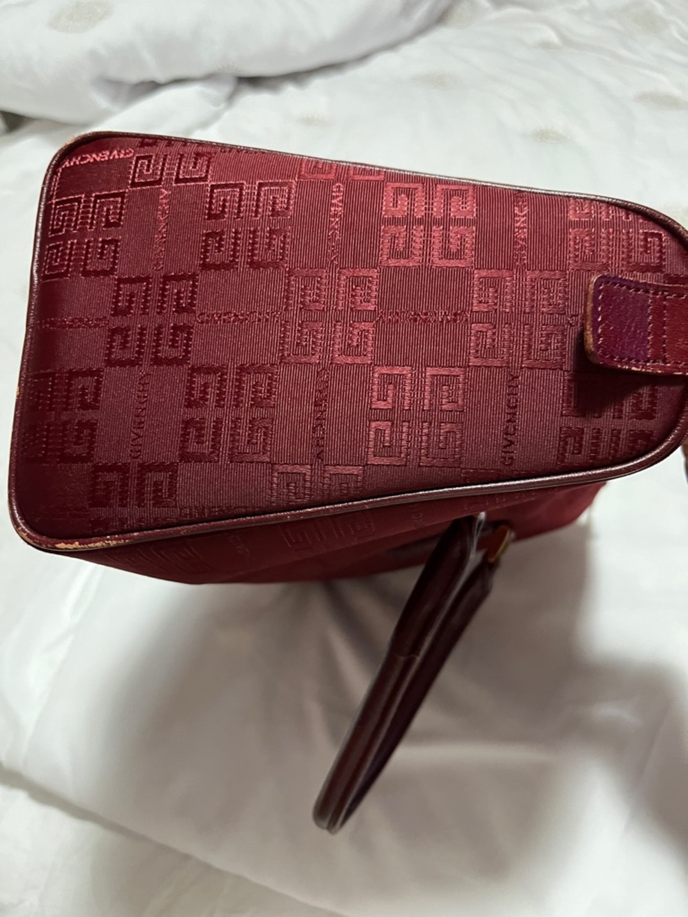 Givenchy Deep Red Monogram Top Handle Satchel authentic - Picture 8 of 14